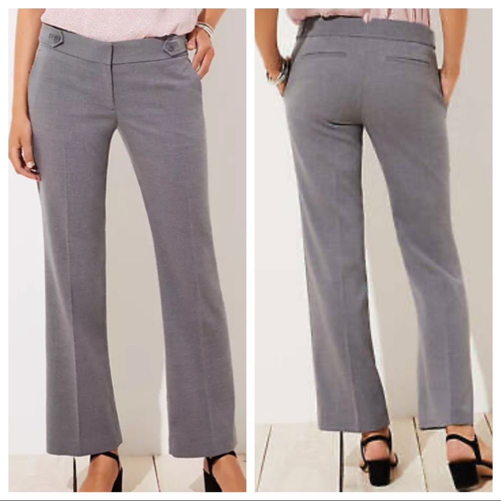 4 tall Grey Pants Loft Marisa Fit Trouser Medium Grey Melange 4T Long Straight